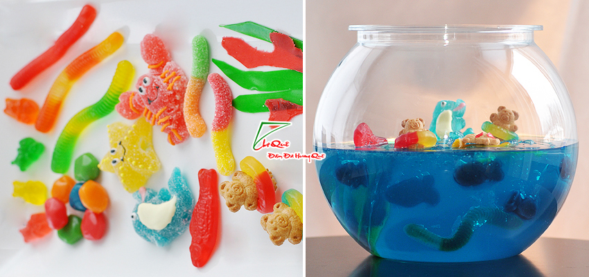 Trang trí thạch hoa đậu biếc